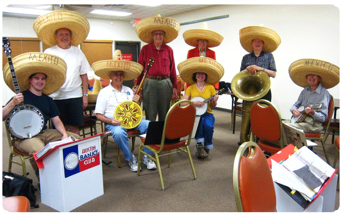 April 11 2011 meeting of Austin Banjo Club with Sombreros